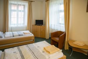 Postel nebo postele na pokoji v ubytování Apartmány Přízámčí
