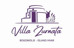 a logo for a travel agency with a man standing in front of a cylinder at Villa Žurnata in Bogomolje