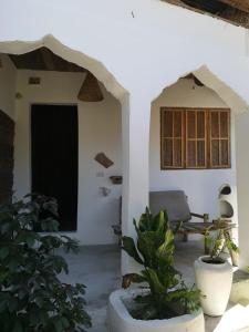 a view of a house with plants in front of it at Wow Beach House in Jambiani