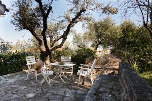 A garden outside Villa Mitsa with stunning view on the Argassi hill