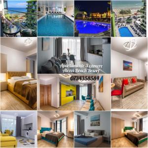 uma colagem de fotografias de um hotel resort em Andreas - Pool & Spa Beach Resort em Mamaia Nord – Năvodari
