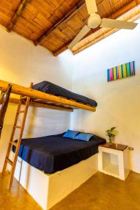- une chambre avec des lits superposés et une échelle dans l'établissement Del Wawa, à Máncora