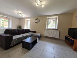 TV a/nebo společenská místnost v ubytování Le Gîte du Petit Béret