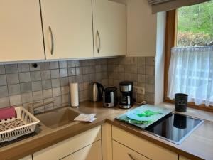 Η κουζίνα ή μικρή κουζίνα στο Apartment Auszeit am Breitenbach - ruhig gelegen, schöne Sonnenterrasse