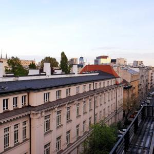 a view from the roof of a building at Centrum ARTLwowska in Warsaw