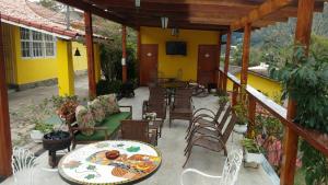 מסעדה או מקום אחר לאכול בו ב-Pousada Sitio Sossego