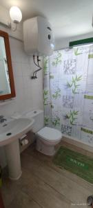 コラレホにあるDunes apartment to relax wifiのバスルーム(トイレ、洗面台、鏡付)
