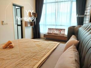 Postel nebo postele na pokoji v ubytování Cozy House Johor Bahru - 100Mbps Wifi - Paradigm - Sutera Area + 11 fotografií