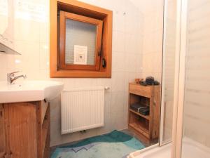 ein Bad mit einem Waschbecken und einer Dusche in der Unterkunft Apartment Schweiberer-3 by Interhome in Aschau