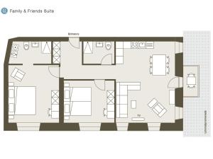 Půdorys ubytování Apartment Family Suite by Interhome