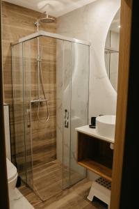 Koupelna v ubytování Rajskie Uroczysko Apartamenty Jacuzzi Sauna