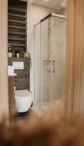 Koupelna v ubytování Rajskie Uroczysko Apartamenty Jacuzzi Sauna