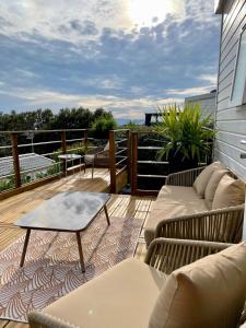 Balkón nebo terasa v ubytování Mobil Home superbe Vue Mer St Raphaël