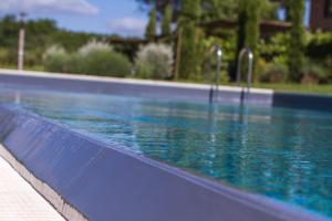a swimming pool with blue water in a house at Rinidia Bio in Sovicille
