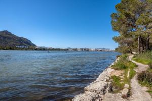 a view of a lake with trees on the shore at Villa Tamarells - Alcúdia in Alcudia