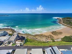 an aerial view of a beach and the ocean at Boorolong 3 - Linen not provided in Yamba