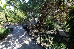 een tuin met een hek en bomen en planten bij Buenavista & Suites in Santa Eularia des Riu