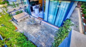 an overhead view of a house with a table and chairs at Letstay Sweet Home Mint in Antalya