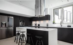 Kuchyň nebo kuchyňský kout v ubytování Black Stone Villa
