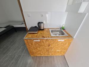 Kuchyňa alebo kuchynka v ubytovaní Budget Apartment LeLo Center1 + 3 fotografie