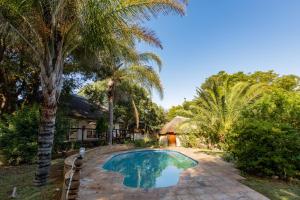 an image of a villa with a pool and palm trees at Pecan Bush Lodge in Magaliesburg
