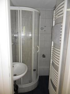 Bilik mandi di Tiny House im Landhaus Wiesenbad