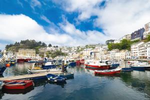 a bunch of boats are docked in a harbor at Puerto de Luarca By Silastur in Luarca