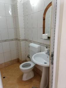 a bathroom with a toilet and a sink at CentrRooms-DS in Struga