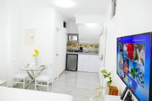 Een keuken of kitchenette bij Ecusuites Playas premium Room 2 - Villamil data