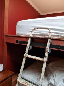 - une échelle menant à un lit superposé dans un dortoir dans l'établissement Odessa at leavers Hotel, à Creswick