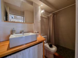 een badkamer met een wastafel en een toilet bij I Love Perpignan Apartments 10 in Perpignan