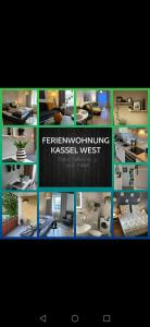 un collage de différentes photos d'une pièce dans l'établissement Ferienwohnung Kassel West, à Cassel