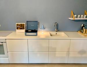 Kuchyň nebo kuchyňský kout v ubytování Freya Blue Ferienhaus