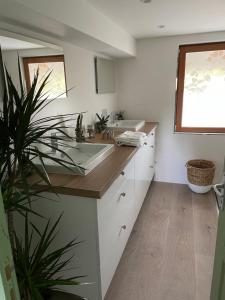 Kuchyň nebo kuchyňský kout v ubytování Aux murmures de la nature B&B