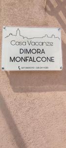 un panneau indiquant casonario drupalrupal morocco dans l'établissement CASA VACANZE DIMORA MONFALCONE, à Montescaglioso
