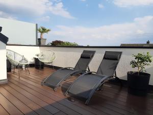 Balkon lub taras w obiekcie PENTHOUSE Griemann 1 mit Infrarotkabine und eigener Dachterrasse für max 4 Personen