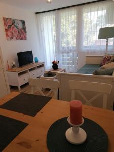Televízia a/alebo spoločenská miestnosť v ubytovaní Rose Apartman + 16 fotografií