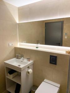 Kúpeľňa v ubytovaní Top Hill apartmán - Kubínska hoľa