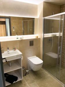 Kúpeľňa v ubytovaní Top Hill apartmán - Kubínska hoľa