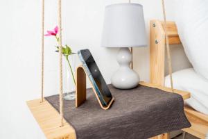 Ένα ή περισσότερα κρεβάτια σε δωμάτιο στο Cute Self Catering Flat in the Brecon Beacons