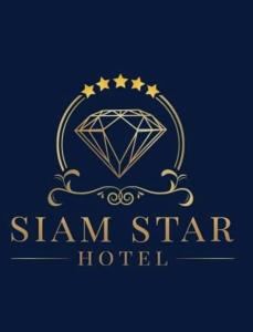 un logotipo para un hotel con un diamante y cinco estrellas en Siam Star Hotel en Bangkok