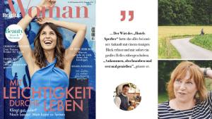 un collage di riviste con una donna in copertina di Sperber Bräu - 3-Sterne-Superior Hotel mit Gasthof und eigener Brauerei - kein Ruhetag a Sulzbach-Rosenberg
