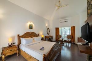 Televisyen dan/atau pusat hiburan di Country Inn Tarika Riverside Resort Jim Corbett