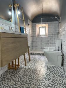 ein Bad mit einem Waschbecken und einem WC in der Unterkunft Casa da Serpa Pinto in Évora