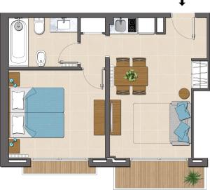 Půdorys ubytování Apartaments Tropic