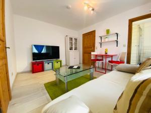 Μια τηλεόραση ή/και κέντρο ψυχαγωγίας στο Apartment Emil im EG mit Garten in Suhl