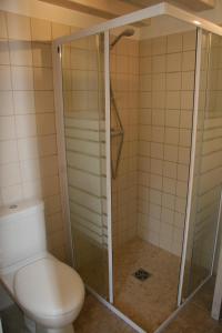 a bathroom with a toilet and a shower at Mas de l'Estello B&B in Saint-Rémy-de-Provence