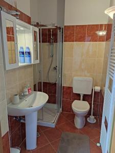 Bathroom sa Apartments Vila Bovec