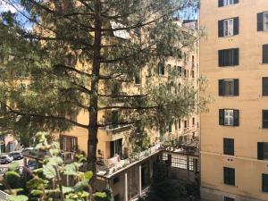 ein großer Baum auf dem Balkon eines Gebäudes in der Unterkunft Rosy Apartment Rome in Rom