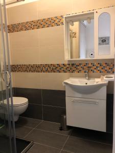un bagno con lavandino e WC di Sensory Garden a San Daniele del Friuli Altre 21 foto